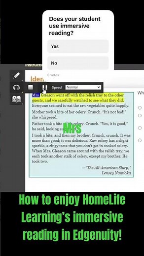 Quick how to on immersive reading for iTeach and myAssist students using Edgenuity. #hllyoutube #hll