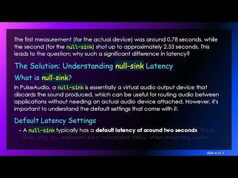 Understanding Latency Differences Between null-sink and Actual Devices in PulseAudio