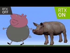 RTX OFF vs RTX ON - Peppa Pig Family Pixel Art in Minecraft