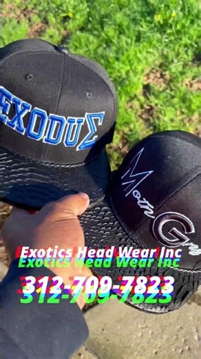Call/text 312-709-7823 for your Custom made Python Strapbacks ✋🏿 crafted #exoticsheadwearinc