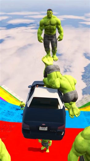 Spider-Man And Hulk Police Car Stand/GTA 5 Ram Challenge #gta5 #shortvideo #shorts #spiderman
