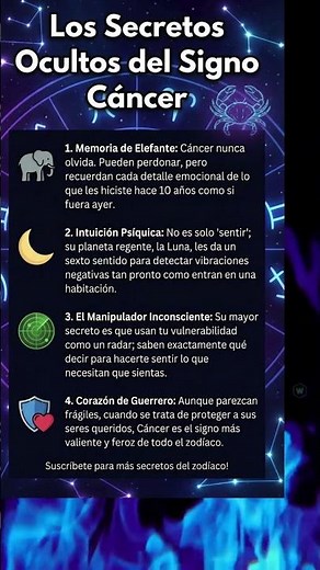 Los secretos ocultos del signo cáncer #Cancer #Zodiaco #Astrologia #signosdelzodiaco