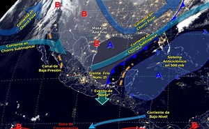 Pronóstico del clima hoy: frente frío núm. 21 provocará lluvias en el sur de México