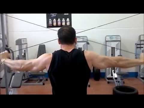 Hombro posterior (pajaros) en poleas altas - ejercicios de hombros