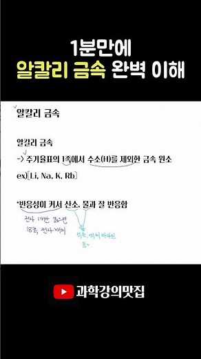 [1분 1개념] 8. 알칼리 금속