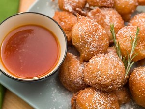 Doughnut Waffle Balls with Maple Dipping Sauce