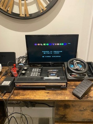 CBS ColecoVision Console + Working Steering Wheel + Pedal + Games UK PAL WORKING | eBay