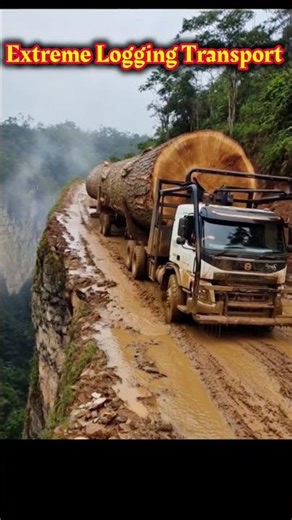 Monster Timber Load! Mercedes-Benz truck Carrying Giant Logs #shorts