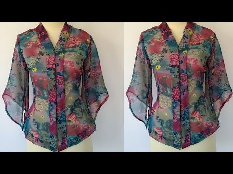 DIY jacket / top cutting and stitching || with designer sleeve very easy method