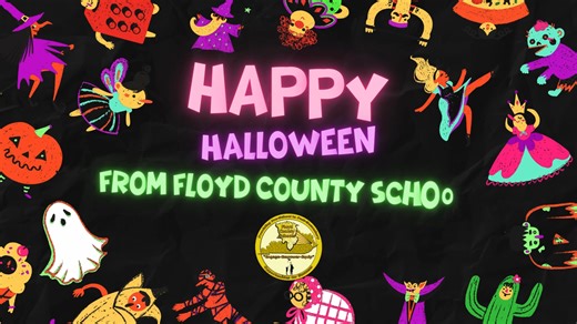 While tomorrow is actually Halloween, tonight is the night our students will go door to door, or trunk to trunk, asking for treats and, hopefully, receiving no tricks! We want to wish our students, staff, parents, guardians, and communities a safe and happy Halloween! | Floyd County Schools