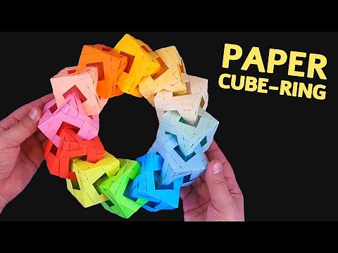 Origami Diamond Window Cube Ring - DIY. Easy Paper Crafts for school project - Tutorial