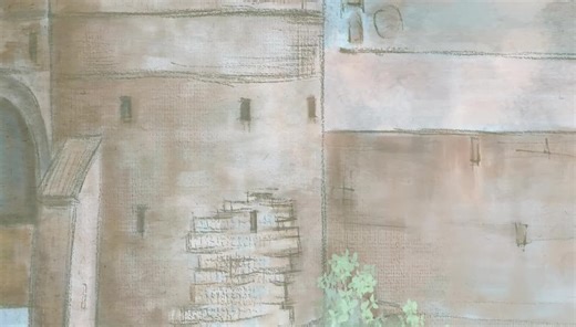 Whimsical Castle in the Clouds Wallpaper Mural: Vintage Fairytale Decor