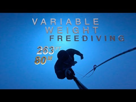Variable Weight Freediving and Deep Hang at 80 meters (263 feet)
