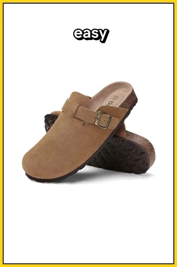 Premium Genuine Suede Comfort Cork Clogs