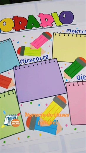 Ideas de afiches creativos hechos a mano para horario de clases
