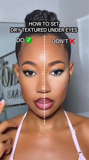 KKAÖ by KKB on Instagram: "If you have very dry under eyes & your fine lines always show up a lot when you use setting powder .. try this ✨✅ How to set dry textured under eyes Dry skin makeup Makeup hack"