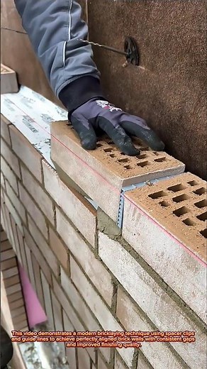 Perfect Brick Alignment Technique Using Spacer Clips | Fast and Precise Masonry Work