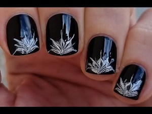 Elegant Black Nails With Sparkle Glitter Nail Tips | Pretty Short Nail Art