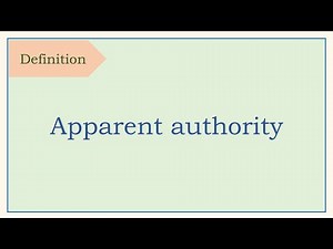 Legal term, definition, Apparent authority