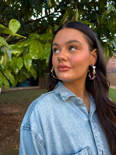 Beaded Butterfly Hoop Earrings: Native American Made - Etsy