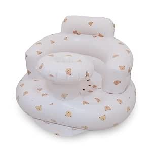 Inflatable Baby Seat – Portable Sit-Me-Up Chair for Infants (3-36 Months) – Perfect for Sitting Practice, Beach, Travel, & Playtime – Lightweight Baby Floor Seat with Built-in Pump (Bear)