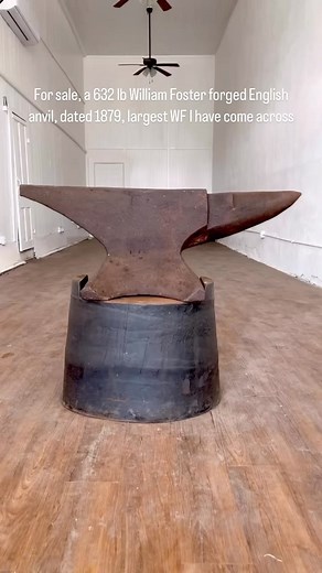 For sale, a massive William Foster anvil, the largest I have come across, fully forged and weighing 632 lbs and dated 1879. I’ve never had a forged English anvil even close to this size, and it is pretty amazing to imagine the old timers forging it. Further description in the video narration. For pricing info please send a message. I can ship relatively economically. Have a great Monday eve 🤙 . . . . #anvil #anvils #blacksmith #blacksmithing #forge #metalwork #tools #handtools #flypress #vise |