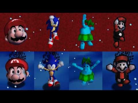 105 Characters falling down in Dark Lava New Animations