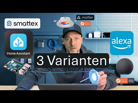 Alexa & Home Assistant ü. Matter koppeln in 3 Varianten Bsp.: Nanoleaf Matter over Thread Deckenspot