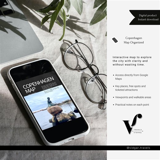 Interactive Copenhagen Map on Google Maps | Digital Travel Guide (english) - Etsy