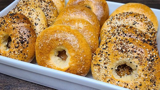 Everything Bagel Recipe Bake at 420 Deg. F for 20 mins 2 1/4 cups lukewarm water 1 tbsp instant yeast 2 tbsp sugar 5 cups all purpose flour 1 1/2 tsp salt 1/4 cup soft butter 1 egg with 1 tsp water or butter For a sweet dough add 1/2 cup sugar to the dough with dried fruits or berries. #BAGELS #EASYBAGELRECIPE Shop Karibbean Flavours - https://amzn.to/38pFLoT | Trini cooking with Natasha