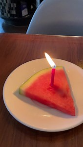 A nice birthday slice from my friends at Elmo Restaurant in Chelsea! lol. A tribute to my love of their watermelon martini 🥳 | Kaity Tong