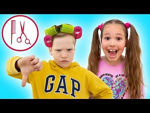 Amelia, Avelina and Akim pretend play with kids makeup kits