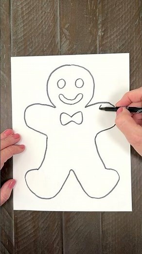 Draw a Gingerbread Man #arttutorialsforkids