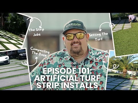 How to Install Fake Grass Strips Between Pavers & Concrete Luxe Blades Artificial Turf Installation