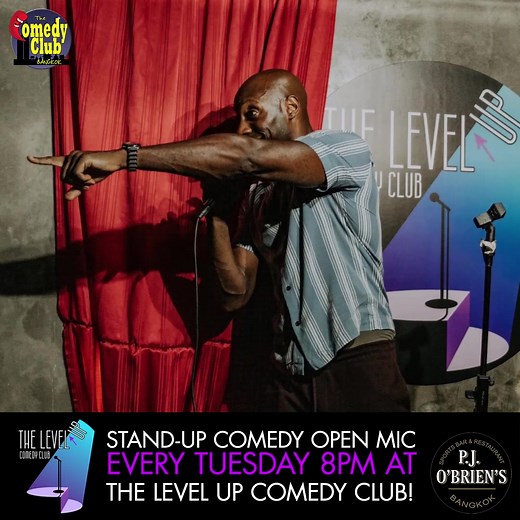 13 reactions · 53 shares | Come check out THE LEVEL UP COMEDY CLUB and Stand-up Comedy Open Mic EVERY TUESDAY 8PM at P.J O'BRIEN'S presented by The Comedy Club Bangkok! That's right, we now have a brand NEW 'work out' room for all of Bangkok's best and budding comedians to LEVEL UP! Just ฿300 (with a drink) in advance at ComedyClubBKK.com and P.J. O Briens. ฿400 at the door. | Comedy Club Bangkok | Facebook