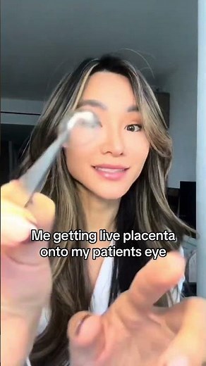 Its called amniotic membrane and it helps with corneal regeneration and healing