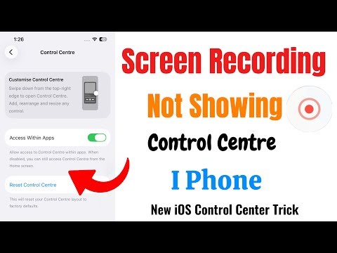 How to add Screen Recording to Control Center on iPhone 2026 | iPhone Control Center Settings