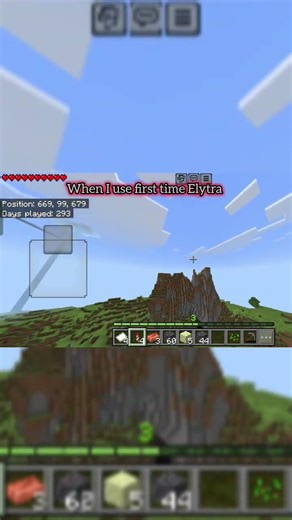 when I used first time Elytra in Minecraft #shorts #minecraft #gaming #gameplay
