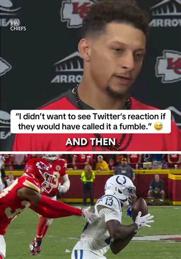 Patrick Mahomes could already see the response on social media if Laquon Treadwell's OT catch was ruled a fumble 🫣 (via @Chiefs) #NFL #Chiefs #KC #Colts #SNF