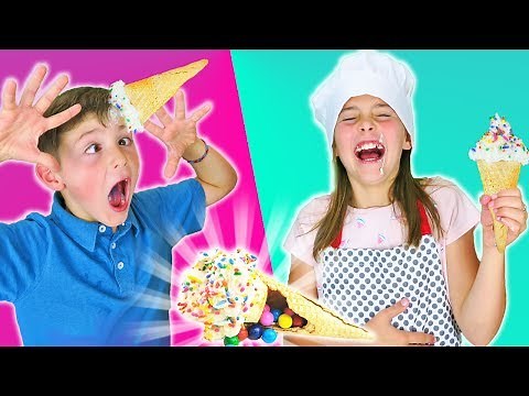 How To Make Surprise Candy Unicorn Horn Ice Cream Sugar Cone Cupcake Chef Ava Kids Cooking Crafts