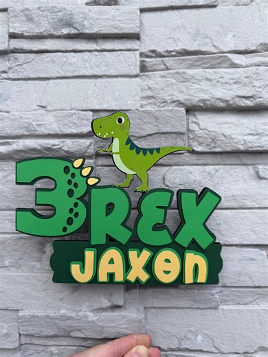 3 Rex Cake Topper, Three Rex Cake Topper, Dino Cake Topper - Etsy