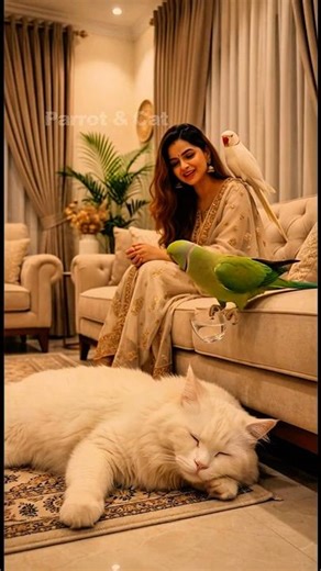 When My Parrot Starts Snitching on the Cat! 😂#FunnyPets #ParrotTalk #CatPranks #ViralReels # Comedy