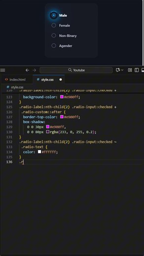 Design radio button with CSS #html #css #coding #shorts