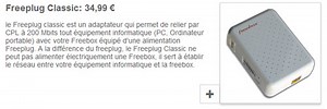 Les Freeplugs Classic disponibles dans la boutique "Freebox Révolution"