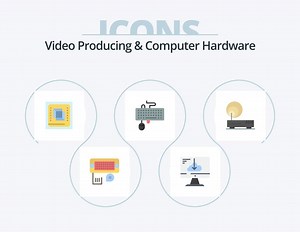 Download Video Producing And Computer Hardware Flat Icon Pack 5 Icon Design. mouse. interface. installation. device. hardware for free