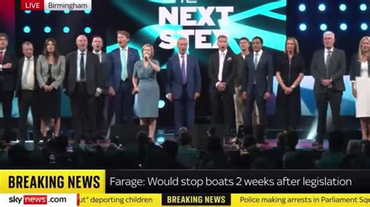 Andrea Jenkyns leads Reform UK in singing national anthem as party conference wraps up