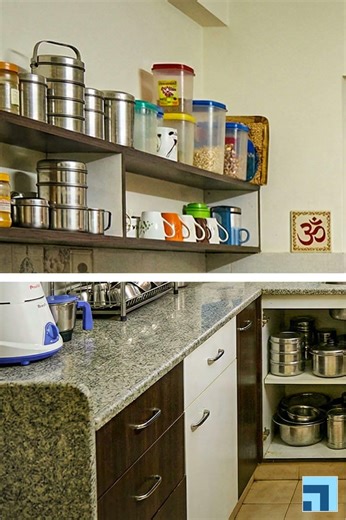 Indian Kitchen: BEFORE vs. AFTER ✨ #KitchenRenovation #Interior #spacecreator