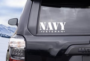 Navy Veteran Car Decal: USN Military Sticker - Etsy