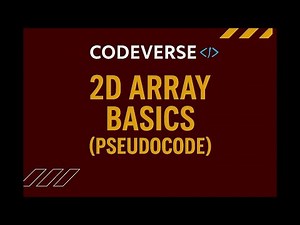 2D Array Basics Masterclass in Pseudocode