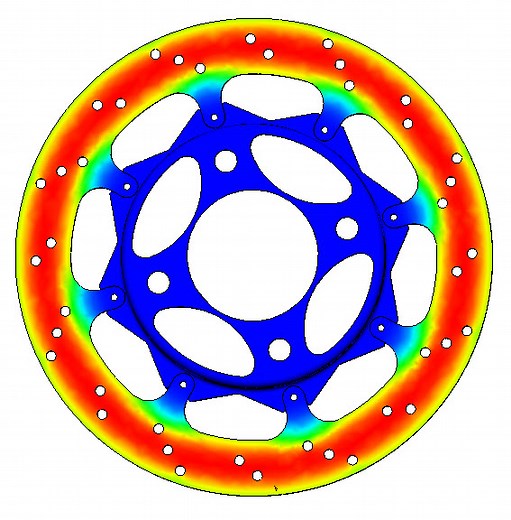 FEA Thermal Simulation Tutorial using a Brake Rotor from the SolidWorks SAE Tutorials